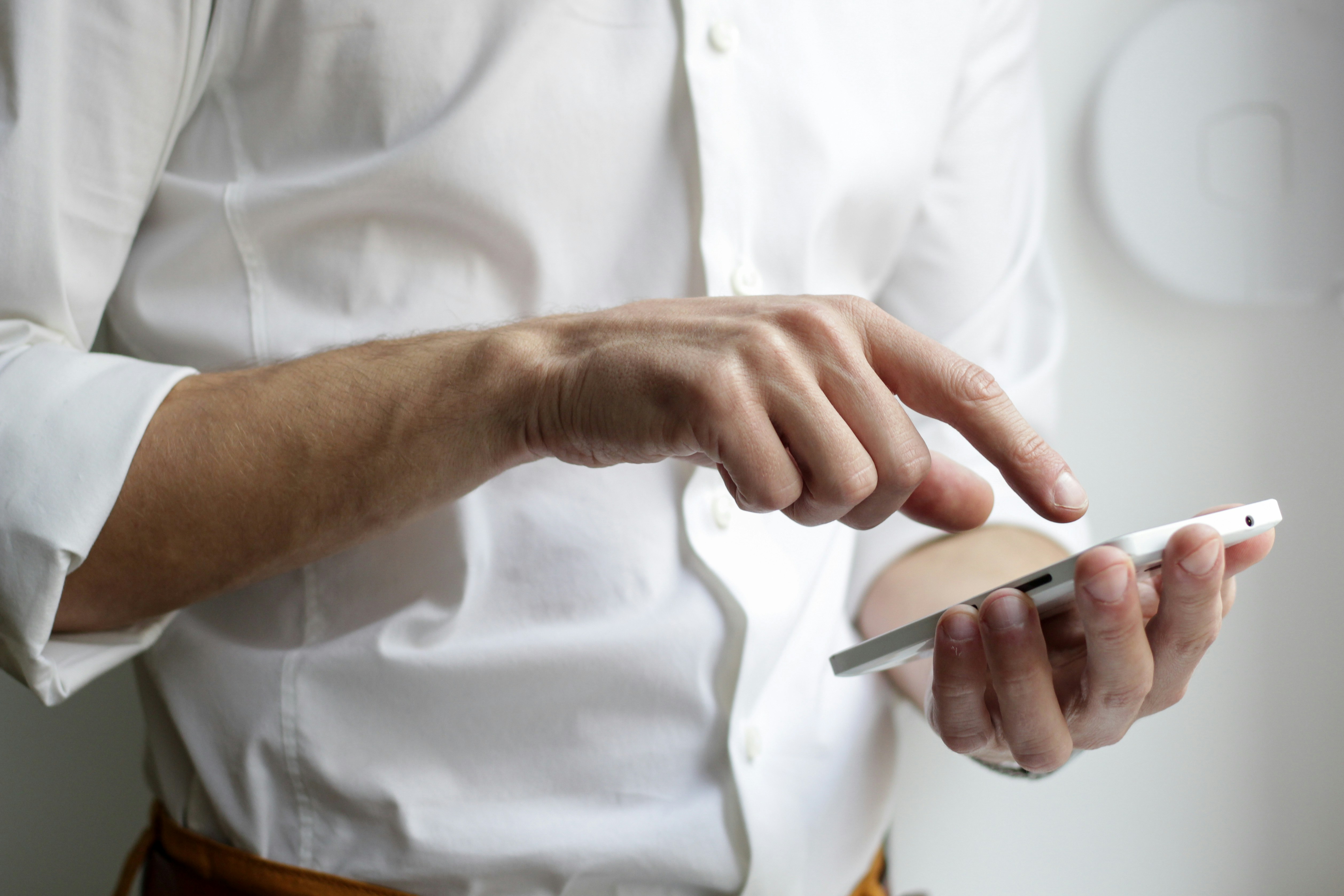 Client using smartphone to upload documents